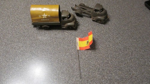 Vintage banner toy army trucks - toy,